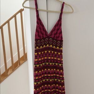 Zara Burgundy and Yellow Maxi Dress